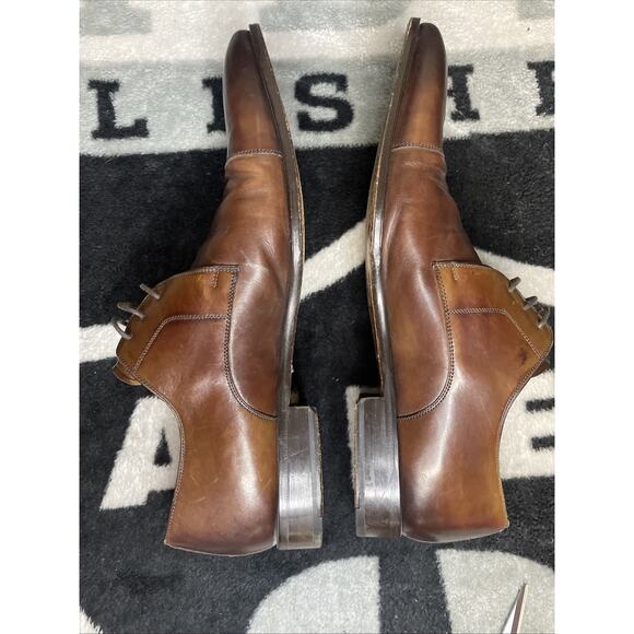 MAGNANNI ‘HARLAN’ MENS BRITISH TOBACCO BURNISHED CAP-TOE OXFORD SIZE 11.5 $425 main image 10